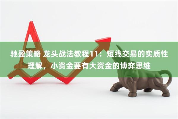 驰盈策略 龙头战法教程11：短线交易的实质性理解，小资金要有大资金的博弈思维